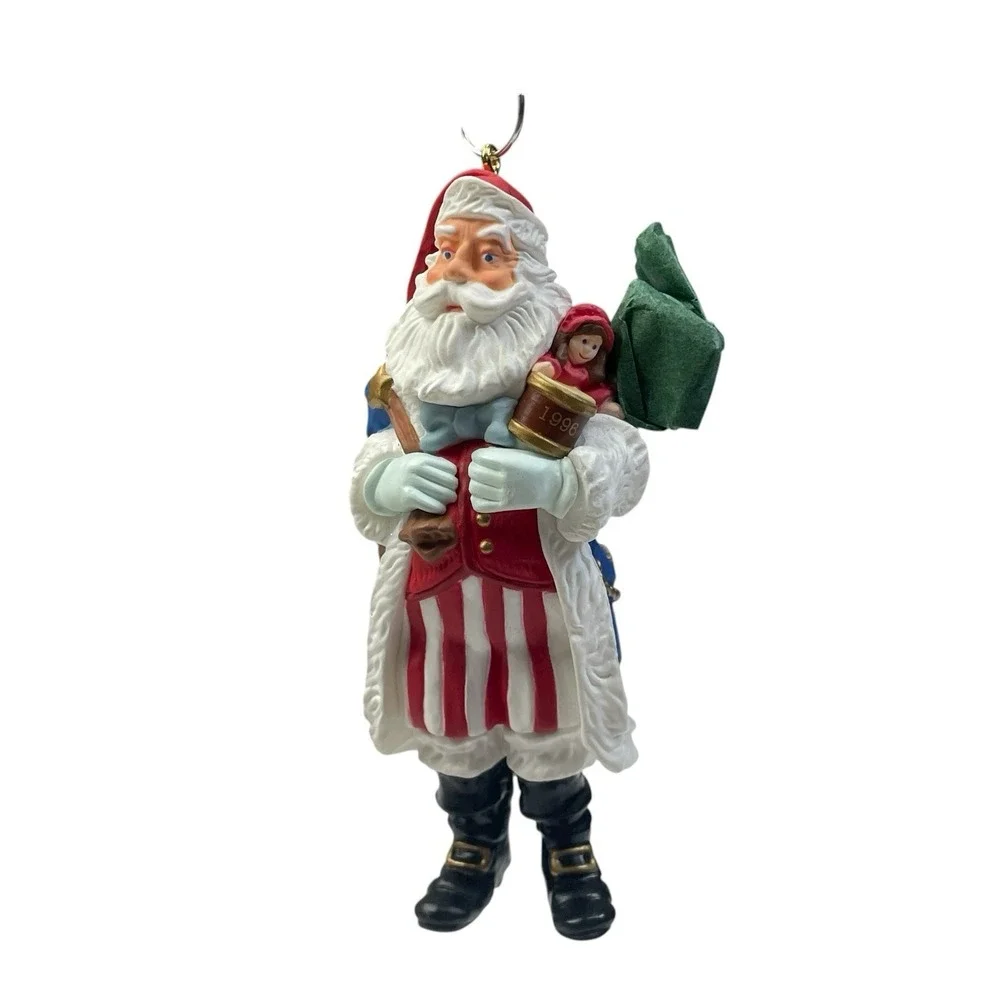 1996 Merry Olde Santa Hallmark Keepsake Ornament 7th In The Series Patriotic USA